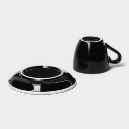 Кофейная пара фарфоровая Magistro Coffee time, 2 предмета: чашка 80 мл, блюдце d=11,5 см, цвет чёрный  фото 6