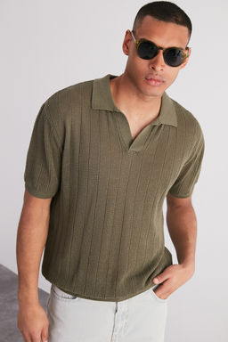 TRENDYOL MAN Limited Edition Kahverengi Regular Fit Pamuklu K?sa Kol Polo Yaka Triko Tshirt TMNSS23PO00024 - Trendyolmilla фото 19