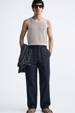 COTTON - LINEN TROUSERS - Zara фото 5