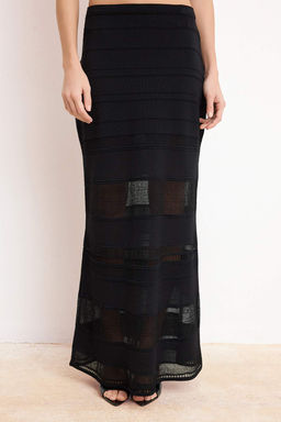 Siyah Maxi Boy Can Dantel Detayl? Etek TWOSS26ET00095 - Trendyolmilla фото 7