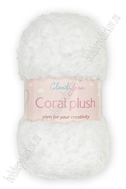 Пряжа Coral plush 100 гр (5 шт) SF-7843, белый
