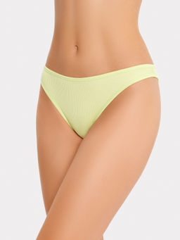 Цена за 2 штуки! Трусы женские бразилиана в желтом оттенке лайм 412448