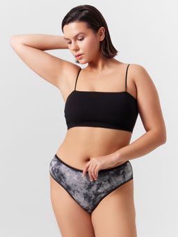 Цена за 2 штуки! Трусы женские классические черные в технике тай-дай черный2 412447