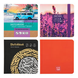 Аква-колор IZO-BK-1212 Скетчбук 120 г/м2 120 г/м2 12 х 12 см сшивка 80 л. 01 красный - Светоч фото 4