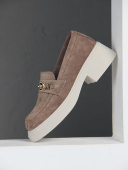 Лоферы туфли 173.1453be.Коричневый капучино замша