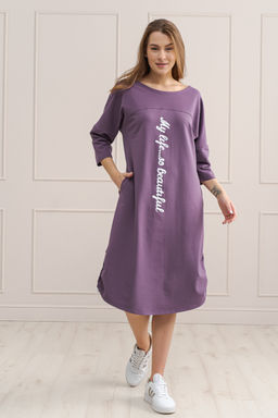 Платье женское из футера My life черничный