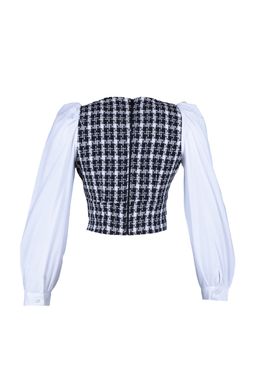 Siyah Crop Fitted Tuvit Dokuma Bluz TWOAW23BZ00521 - Trendyolmilla фото 8