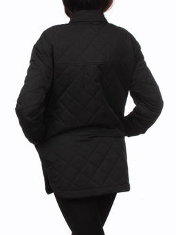 H24-002 BLACK Куртка демисезонная женская (100 гр. холлофайбер)