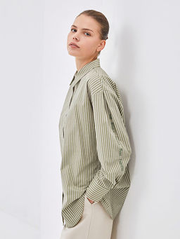 ?izgili Poplin Kad?n G?mlek