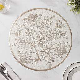 Набор салфеток сервировочных Доляна Ботаника, 2 шт, d=38 см, цвет бежевый  фото 13