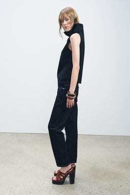 ZW COLLECTION RELAXED SLIM FIT MID-RISE JEANS - Zara фото 5