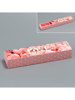 Цена за 5 шт. Коробка для конфет, кондитерская упаковка, 5 ячеек, «Love», 5×21×3.3 см