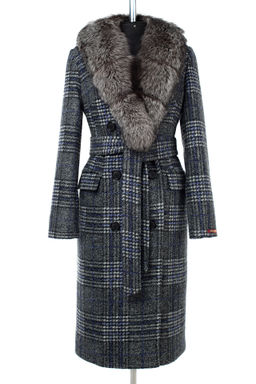 Мех натуральный (чернобурая лисица) Пальто утепленное Холлофайбер 300 - El podio фото 7