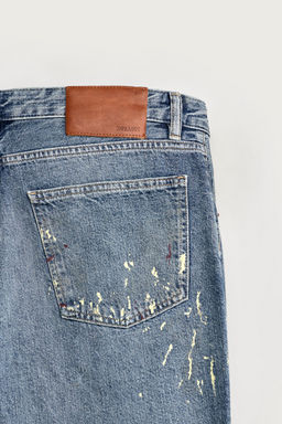 JEANS FLARE FIT EFECTO SALPICADURAS / Azul - Zara фото 9