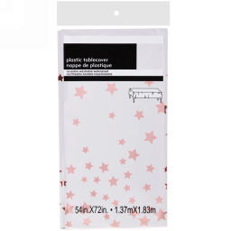 Цена за 3 шт. Скатерть "Звездопад" 137*183см цвет розовое золото, пвх