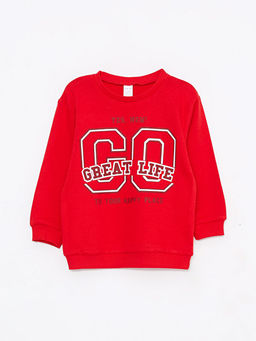 Bisiklet Yaka Uzun Kollu Bask?l? Erkek Bebek Sweatshirt ve E?ofman Alt 2li Tak?m - Waikiki фото 2