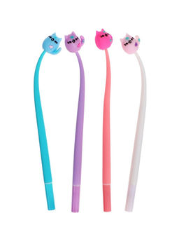 Цена за 2 шт. Ручка гелевая-прикол, синий стержень, Котик МИКС