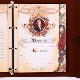 Родословная книга «Наш род», с пером, 56 листов, коричневый, 35×25 см