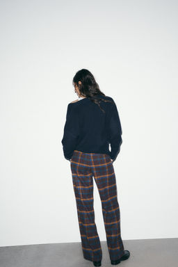 CHECK WOOL TROUSERS - Zara фото 10