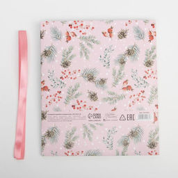 Цена за 5 шт. Складная коробка подарочная Новогодняя ботаника, 20 х 18 х 5 см, БЕЗ ЛЕНТЫ - Дарите счастье фото 5