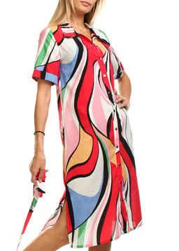 ПЛАТЬЕ РУБАШКА ПЛ536 АБСТРАКЦИЯ 100% хлопок - Assana фото 4