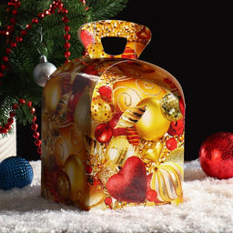 Цена за 5 шт. Подарочная коробка Золотые шары, 15 х 15 х 19 см - Simaland фото 2