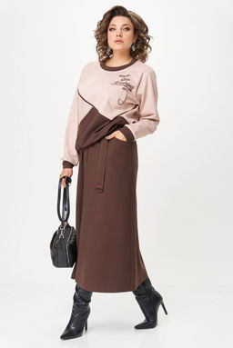 Костюм Aira Style 24129/1 пудра+коричневый