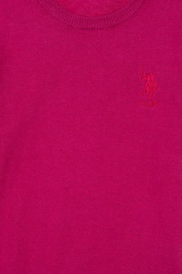 Базовый свитер цвета фуксии для девочек Неожиданная скидка в корзине - U.s. polo assn фото 3