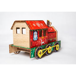 Сборная модель-поезд Новогодний паровоз, (П1050) - Лесная мастерская фото 7