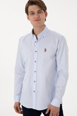 Erkek A__k Mavi Uzun Kollu Basic G_mlek Sepette S_rpriz _ndirim - U.s. polo assn фото 3