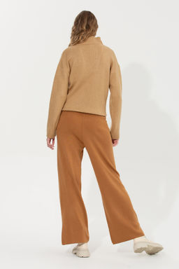 KadДn Camel Melanj Loose Fit Triko Pantolon