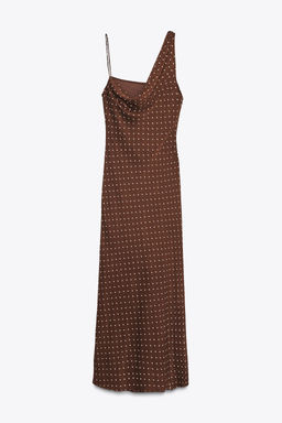 DRAPED NECK POLKA DOT DRESS - Zara фото 9