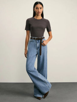 Базовая футболка в рубчик / Zarina  фото 3