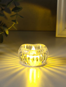 Цена за 2 шт. Светодиодная свеча LED - ночник RISALUX «Сердце в льдинке», 3×LR1130, прозрачный, 5.5×5.5×3.3 см