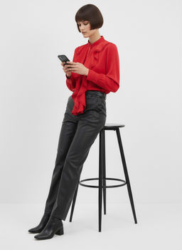 Блузка с отлетными рюшами OD-914-4 красный