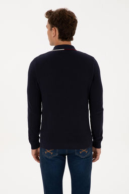 Erkek Regular Fit Polo Yaka Lacivert Kazak