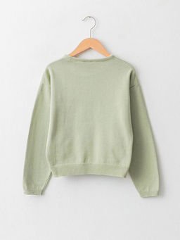 Bisiklet Yaka Nak?? Detayl? Uzun Kollu K?z ?ocuk Triko Kazak - Waikiki фото 2