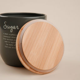 Банка для сахара SL Home, 1212 см, с бамбуковой крышкой, серая - Sima-land home фото 3
