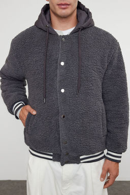 TRENDYOL MAN Ekru Unisex Relaxed Fit Lastik Detayl? Kapusonlu K?sl?k Mont TMNAW25MO00015 - Trendyolmilla фото 13