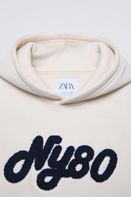 HOODIE WITH TERRY SLOGAN - Zara фото 3