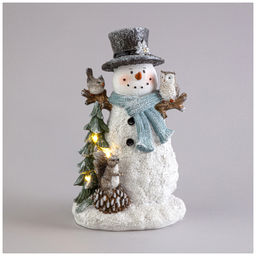 СТАТУЭТКА СНЕГОВИК С LED-ПОДСВЕТКОЙ 14Х12Х23 СМ - Lefard фото 4