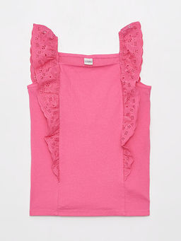 Kare Yaka Fisto Detayl? K?z ?ocuk Bluz