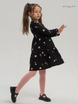 Платье Тиана тюльпаны на черном
