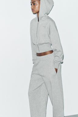 METALLIC THREAD CROP HOODIE - Zara фото 4