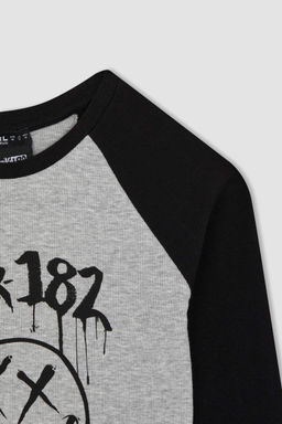 Облегающая футболка Cool Blink с круглым вырезом и длинными рукавами в рубчик - Defacto фото 9