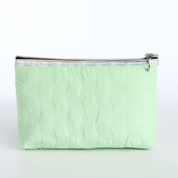 Косметичка на молнии простая, мягкая, зелёная - Simaland фото 2
