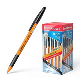 АКЦИЯ Цена за 50 шт. Ручка шариковая ErichKrause R-301 Stick&Grip Orange 0.7, цвет чернил черный (в коробке по 50 шт.)