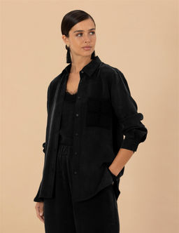 Siyah Cupro Regular Fit Uzun Kollu G_mlek - Pierre cardin фото 3