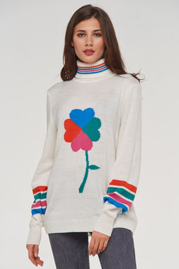 Свитер женский молоко/зеленый лес/бутон розы/оранжевая осень/звездный BE YOU