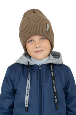 Шапка вязаная кофе